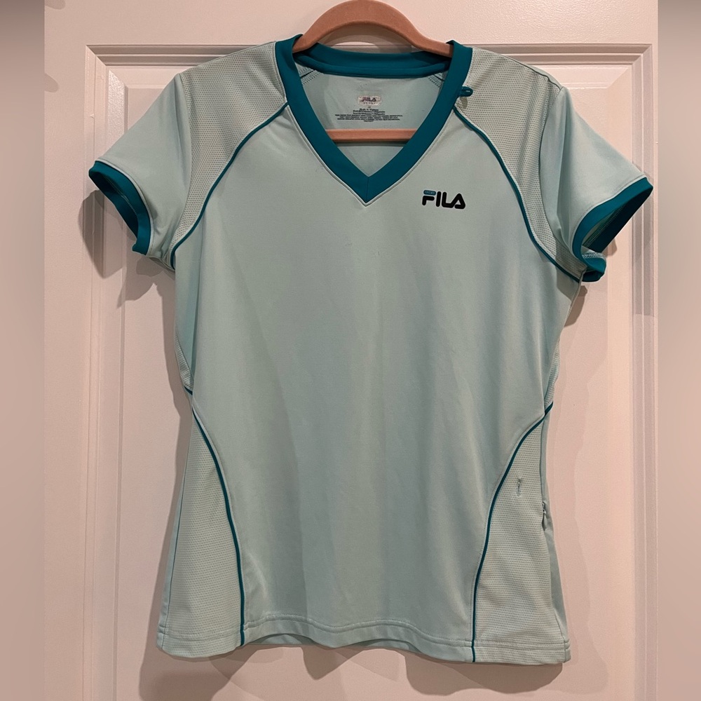 Fila Women's Light Teal Athletic Top